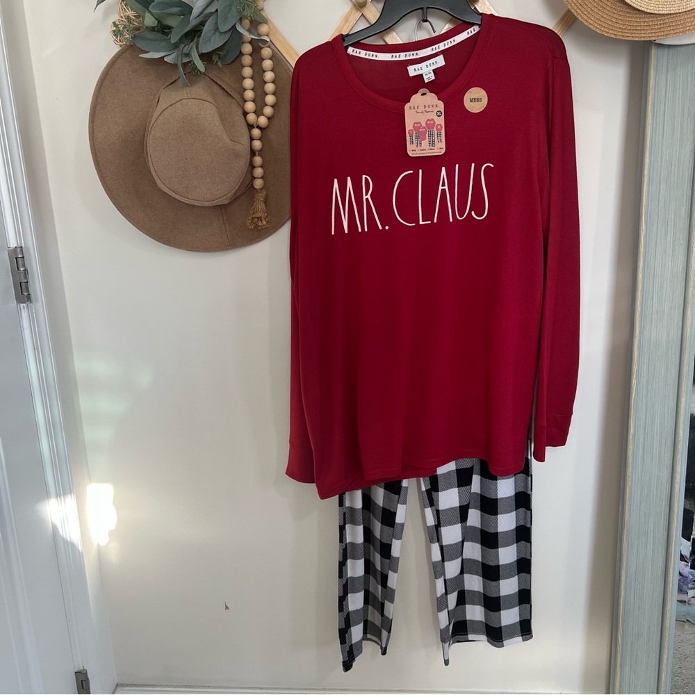 Rae Dunn Red and Black Checkered Men’s Pajama Set